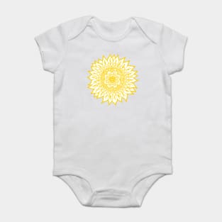 Yellow Sunflower Mandala Baby Bodysuit